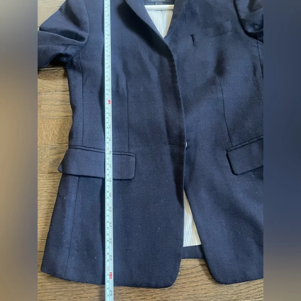 J Crew regent wool blazer jacket sz 2 dark blue single button preppy academia